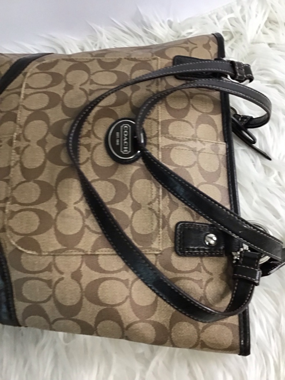 Coach Peyton Signature Logo Heritage Handbag Tote BrownVintage Y2K - Picture 15 of 16